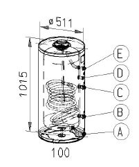 RVS indirecte, staande boiler - 100 liter