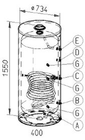 RVS indirecte, staande boiler - 400 liter